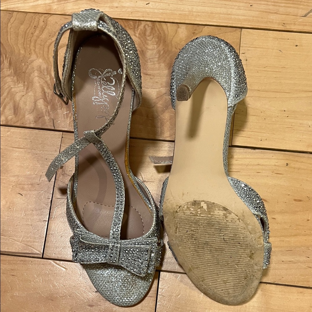 Jellypop Silver Sparkle Heels